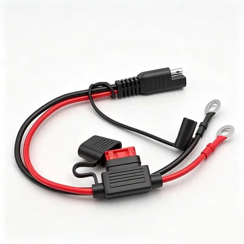 Car Battery Charging Source Terminal To SAE Female Pump Plug Truck Modification 16AWG 24V/12V Motorcycle Charger Cable