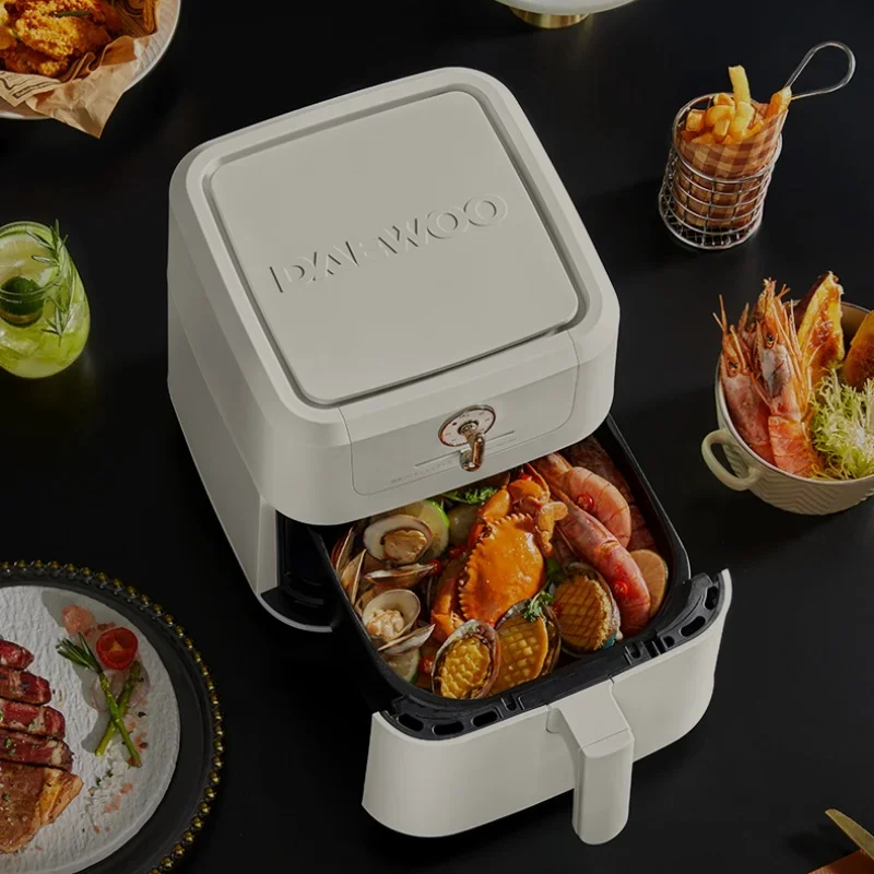 DAEWOO 5L 에어프라이어 가전 제품, 60 분 타이밍 220V 1500W, 다기능 전기 프라이어 포트, 주방 에어프라이어