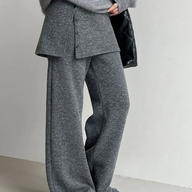 

2025 Winter New Fashionable Puff Curtain Relaxation and Slimming Bell shaped Pants Casual Pants for Women