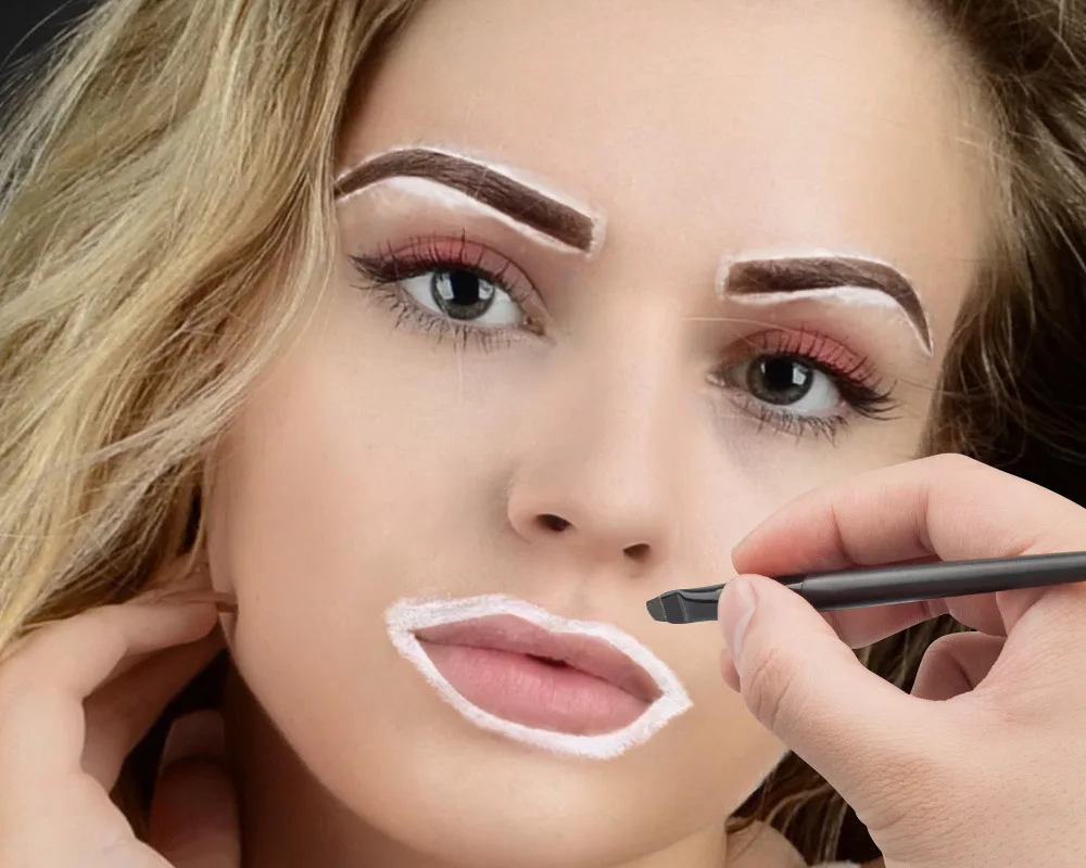 20 جرام معجون رسم الخرائط الأبيض المصطبغ Microblading الحواجب شكل علامة أدوات الحواجب كونتور تصميم معجون للحواجب الشفاه