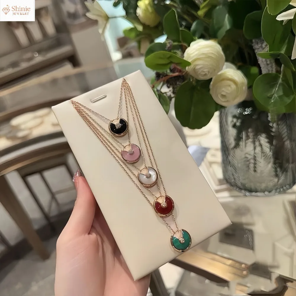 

Кулон-амулет «Геометрический сектор» (высококачественная версия) для женщин, из натурального камня и ракушки, модное украшение, подарок на праздник