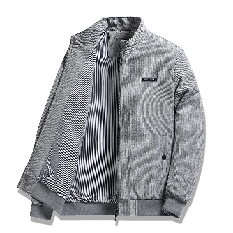 

Spring And Autumn New Corduroy Jacket Men's Fashion Versatile Jacket Spring Stand-up Collar Lapel Jacket Men