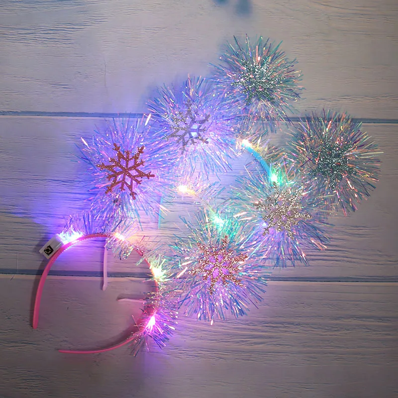10pcs Halloween Christmas Luminous Colorful Silk Hair Accessories Birthday Party Performance Headband