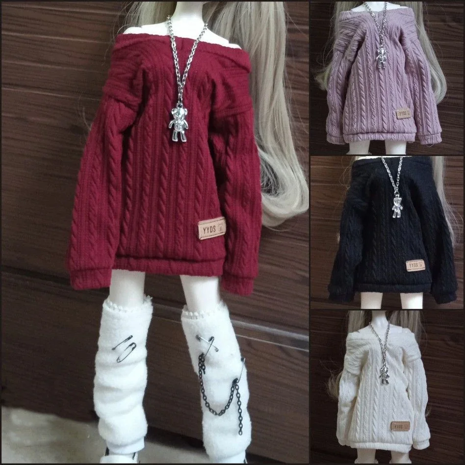 Nowe ubranka dla lalek 30/45/60 cm dla lalek 1/3 1/4 1/6 Bjd Luźny sweter Diy Girl Toys Dress Up Doll Akcesoria, bez lalki
