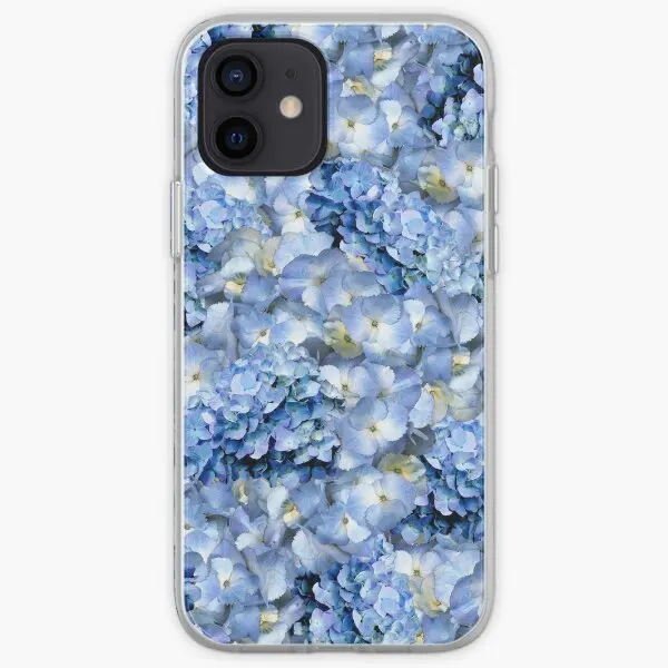 Blue Hydrangea Floral Art Iphone Tough  Phone Case Customizable for iPhone 6 6S 7 8 Plus 11 12 13 14 Pro Max Mini X XS XR Max