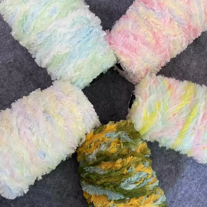 

500g/barrel Special Long Eyelash Feather Yarn Hand Woven Scarf Hat Soft Comfortable Blended Yarn Fancy Hand Woven Yarns