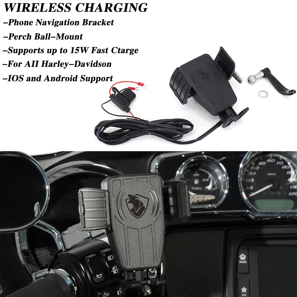 

Motorcycle GPS Phone Holder Wireless Charging Navigation Bracket For Road Glide (EFI) -FLTR Special-FLTRXS FLTRU