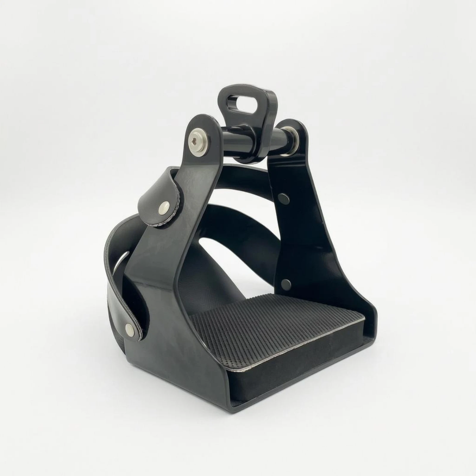 Etrier-de-securite-a-tete-articulee-pour-l'equitation-anglaise-equipement-equestre-noir-leger