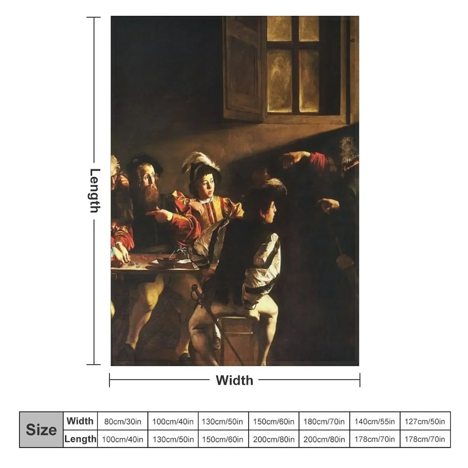 Caravaggio The Calling Of Saint Matthew Throw Blanket manga Decorative Beds cosplay anime anime Bed linens Blankets