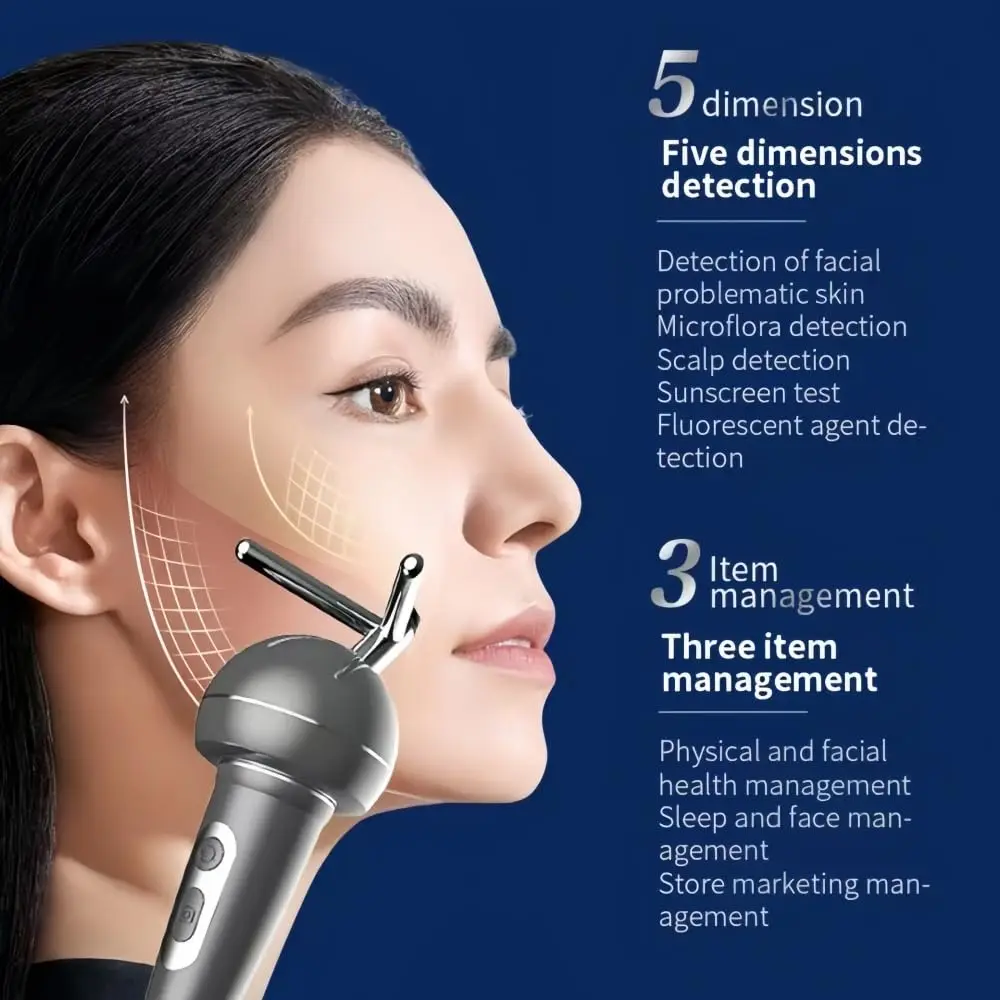 AI Skin Analyzer Device for Face & Scalp – Multi-Light Detection for Acne, Aging, Pigmentation, Sensitivity, UV & Microflora An