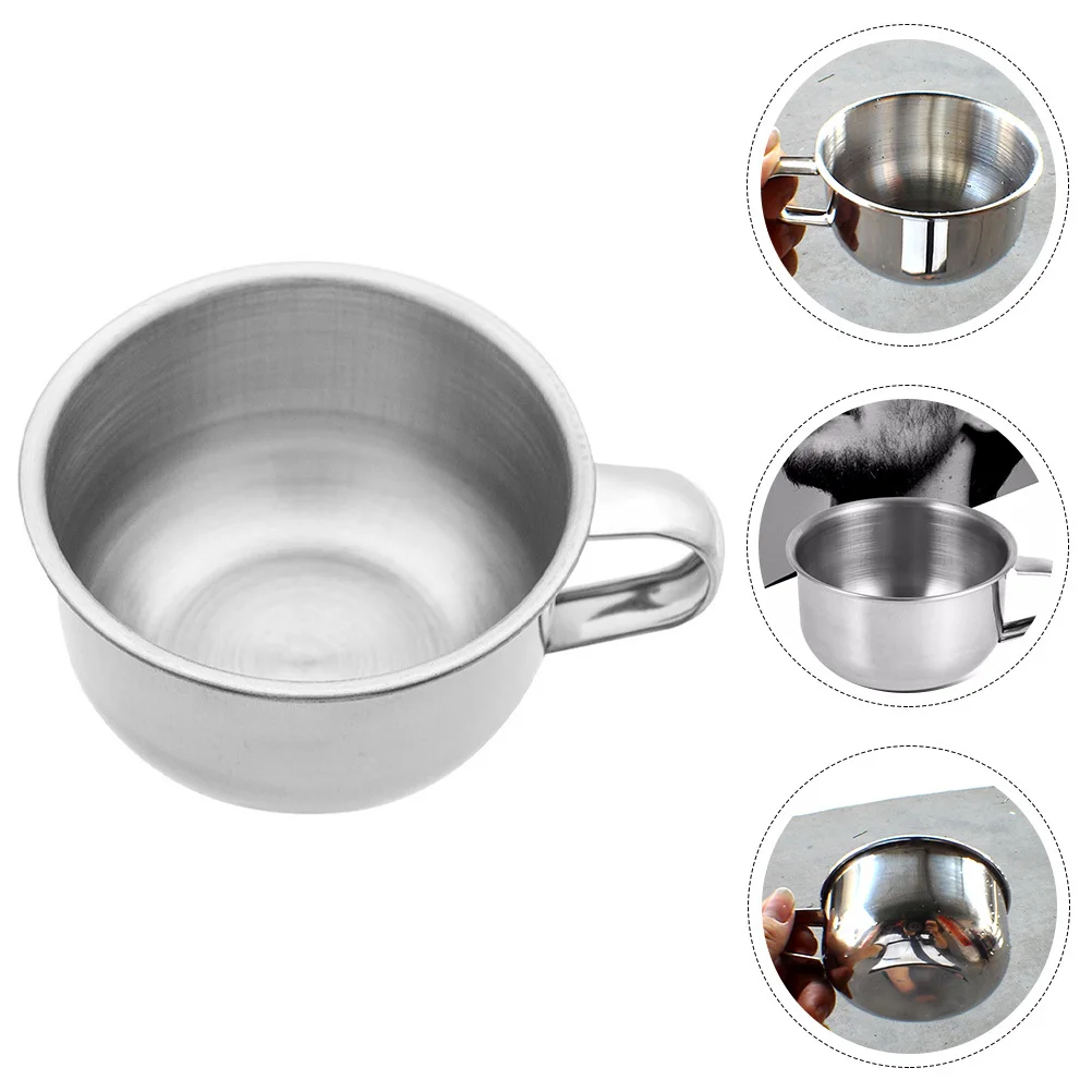 ถ้วยโกนหนวดโลหะ ดีไซน์ทรงกลม อุปกรณ์เสริมสำหรับผู้ชาย วัสดุคุณภาพสูง ทนทาน พกพาสะดวก ใช้ในบ้านหรือเดินทาง