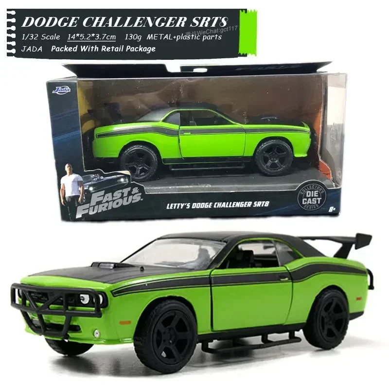 JADA 1/32 Fast and Furious Cars Letty\'s Dodge Challenger SRT8 Simulation Metal Diecast Model Cars Kids Toy