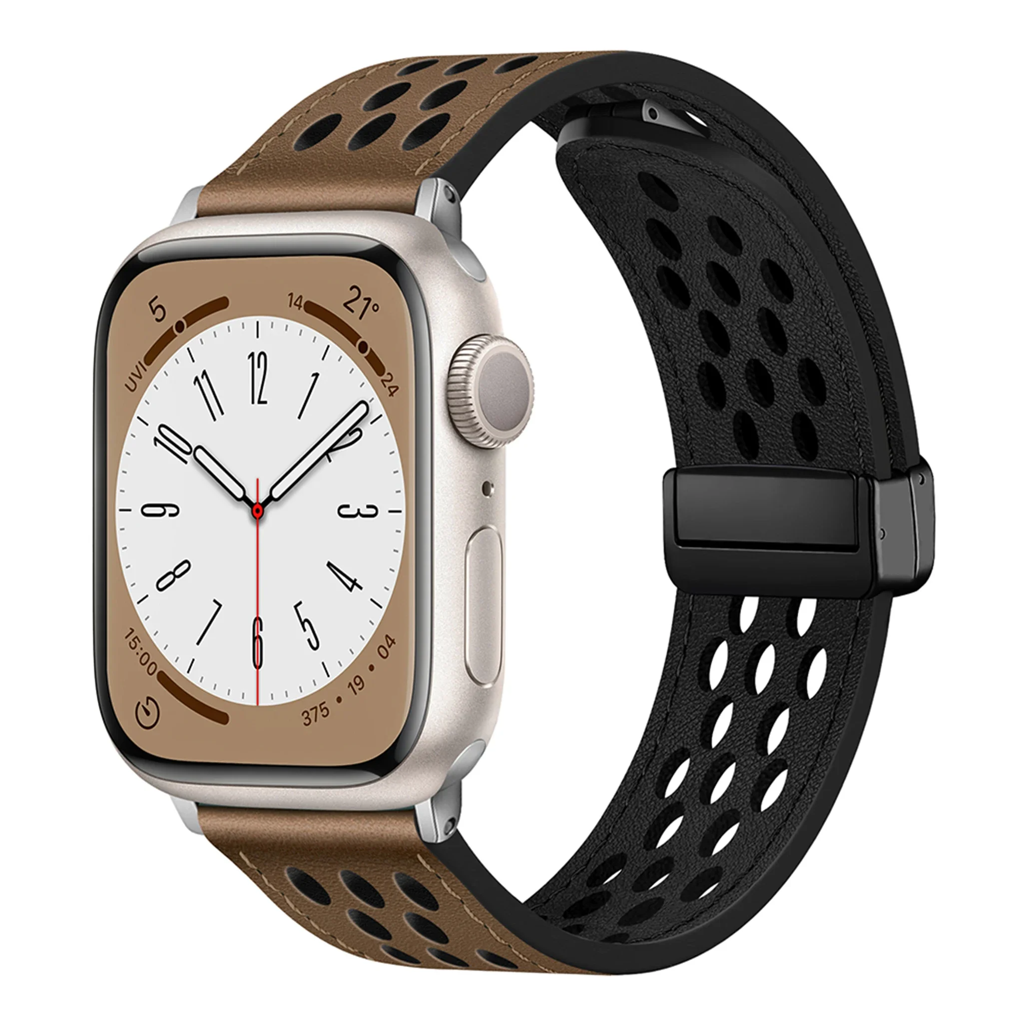 

Кожаный ремешок для Apple Watch Ultra band 49 мм 45 мм 41 мм 40 мм 44 мм 42 мм, магнитный браслет для iWatch Series 9 8 7 SE 6 5 4 3