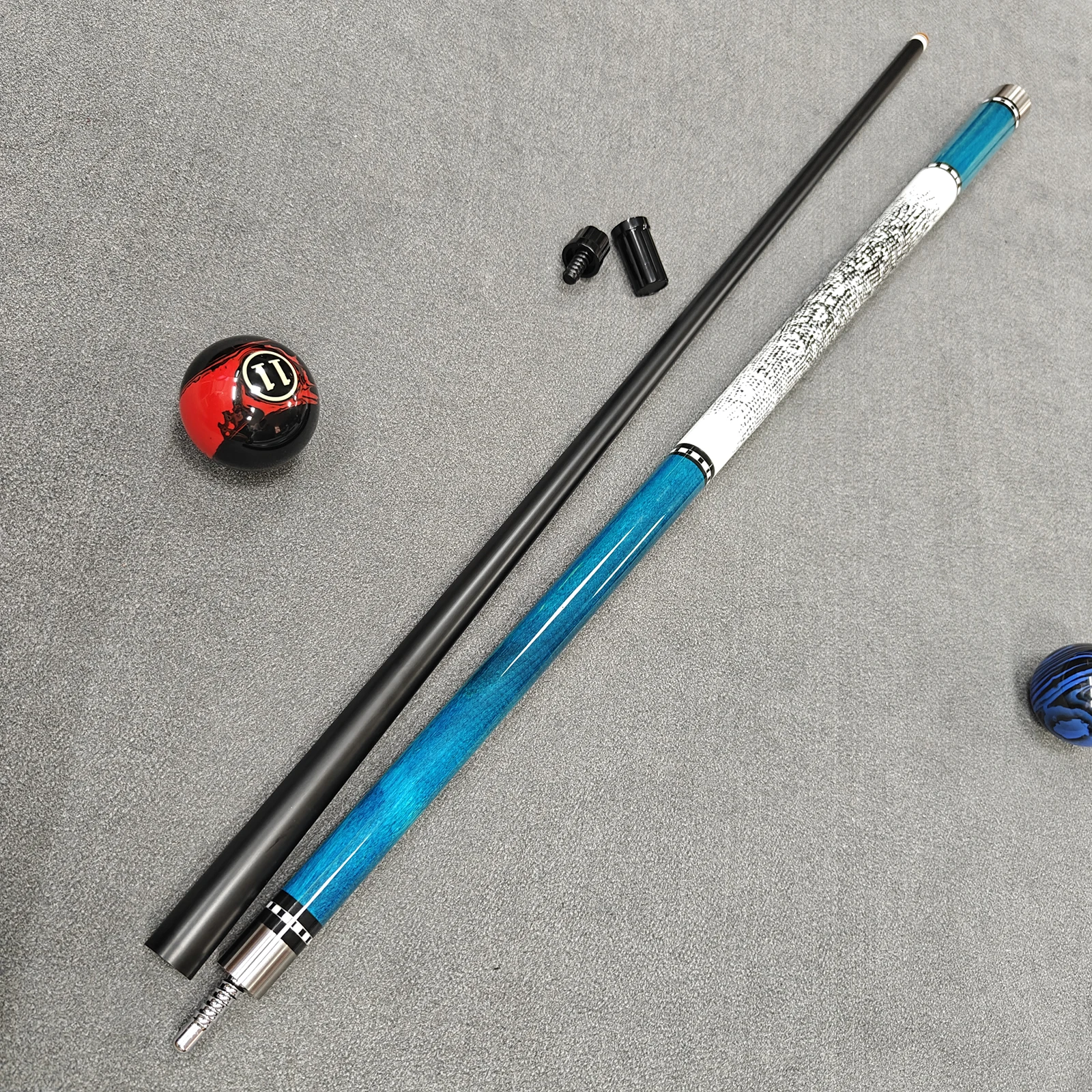 Blue Crocodile Embossed Cue Tube, Blue Pool Cue with 12.5mm Tip & Faux Lizard Wrap, Ideal For Billiard Hall Tournament