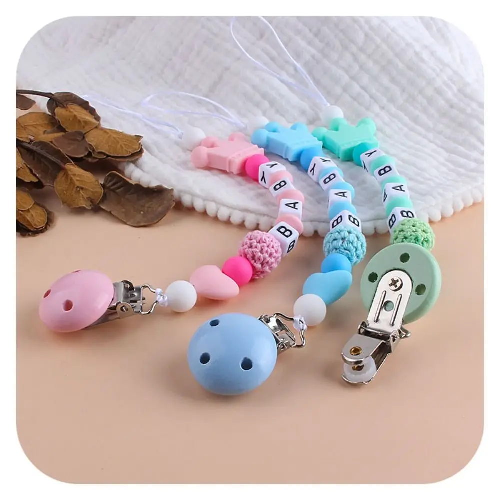 Durable Smooth Nipple Chew Toy Baby Chain Silicone Pacifier Toddler Teether Pacifier Clip