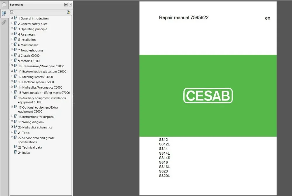 

Cesab Forklift Spare Part Catalog And Service Manual Full DVD 28GB