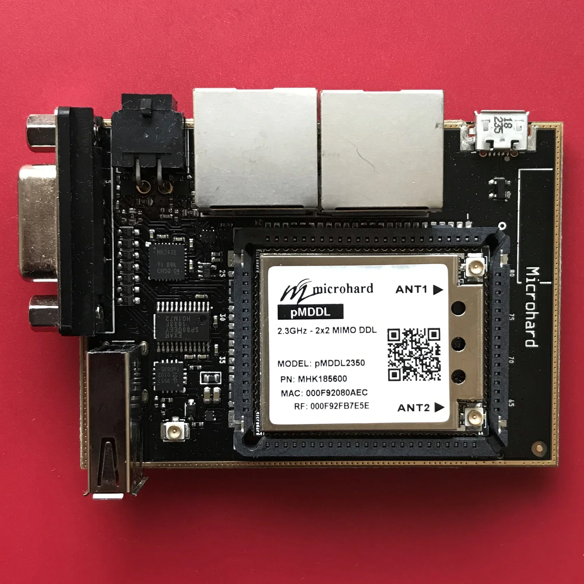 Microhard PMDDL2350 Network Port Connected to Camera Serial Port Data Transmission Integrated Wireless Module MHK185600