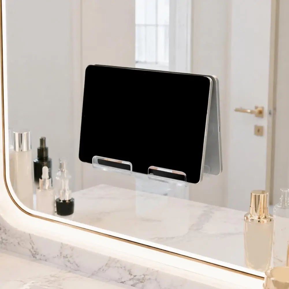 Power Cord Organizer Acrylic Tablet Wall Mount Holder Universal Smartphone Stand with Cable Organizer Hands-free for Office