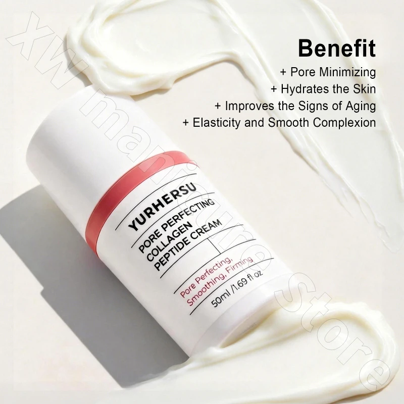 Collagen Peptide Facial Cream Hydrating Moisturizing Firming Elasticity Shrinking Pores Reducing Dullness Facial Care Cream 50ml