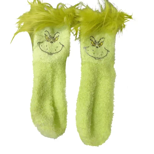 Imagen 2 del producto Medias navideñas con letras verdes, nuevo tejido, decoraciones colgantes para árbol de Navidad, regalo de Navidad para el hogar, calcetines navideños con alfabeto