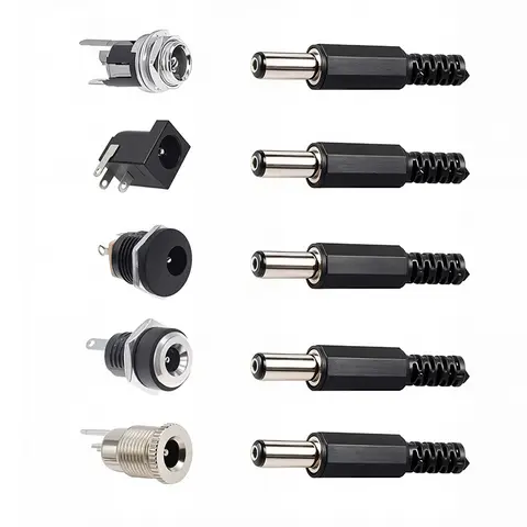 10Pairs DC Power Socket 5.5x2.1mm 5.5*2.5mm Panel Mount DC Power Plug DC Female Jack Connector