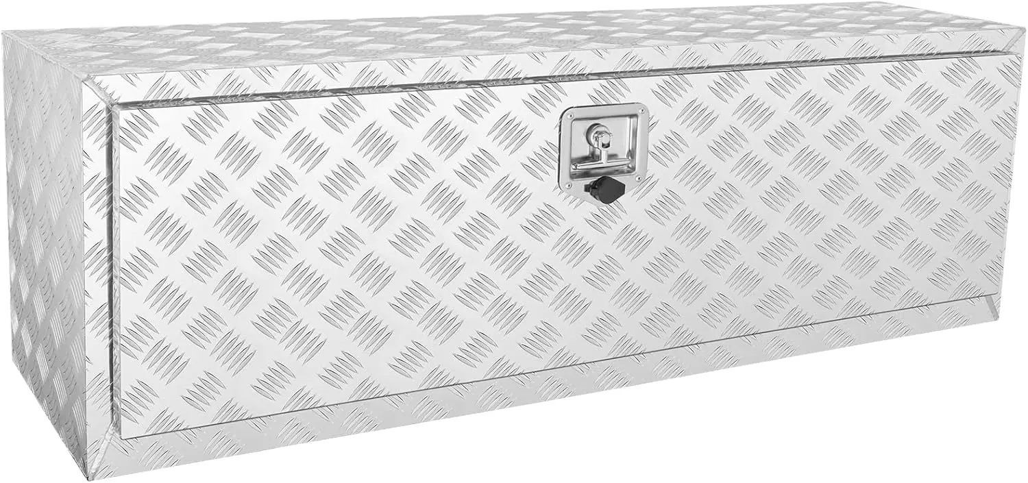 

Underbody Truck Box, 48"×17"×18" Pickup Storage Box, Heavy Duty Aluminum Diamond Plate Tool Box with Lock and Keys