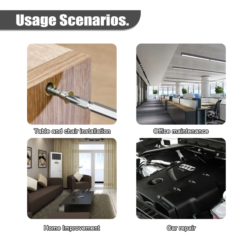 10 Pz 65-200mm Punte per cacciavite a doppia estremità S2 Acciaio Ph2 Punta a croce Forte magnetico ad alta durezza Coppia Lotto Set di teste