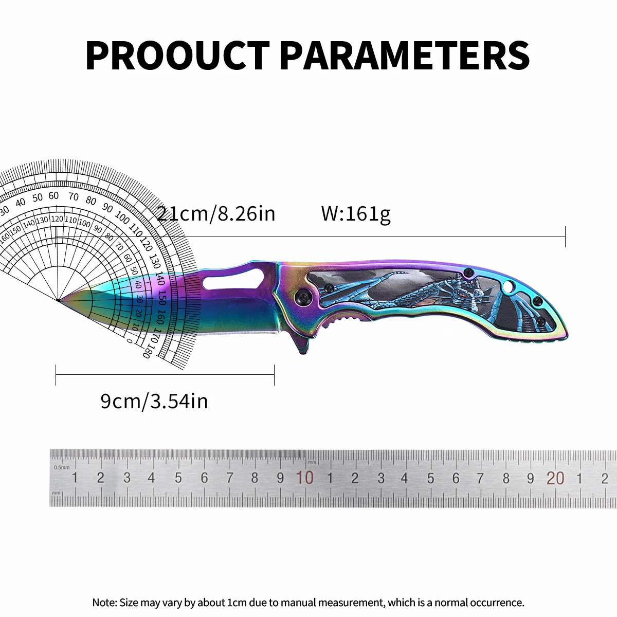 سكين جيب من الفولاذ المقاوم للصدأ الفاخر - EDC تكتيكي قابل للطي للرجال. نمط التنين النابض بالحياة. رائعة للاستخدام الخارجي/الإناعي/DIY والمزيد. هدية مثالية للرجال (عيد الحب/عيد الأب).