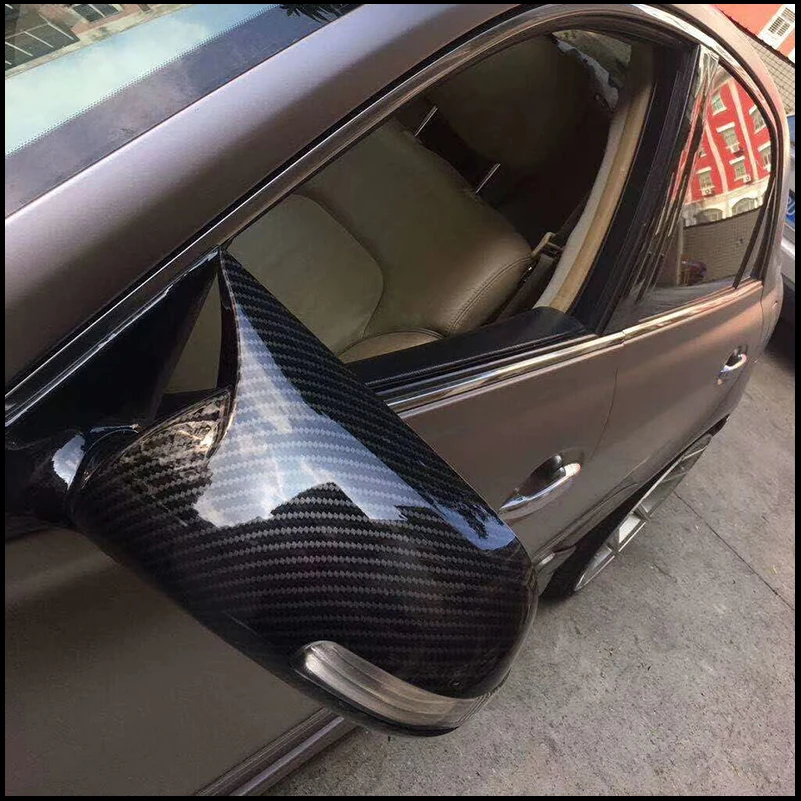 

For Toyota Mark X X120 2004-2009 Rearview Mirror Cover Cap Sticker Trim With Horn Decoration Car Accessories Auto Styling Parts