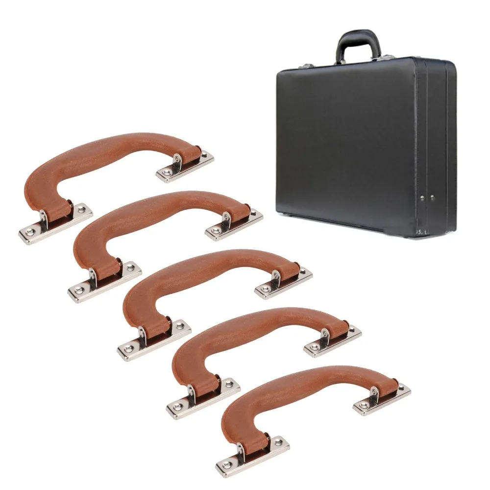 Vintage Suitcase Handle Sturdy Durable Brownish Plastic Luggage Handles Imitation Leather Black Suitcase Side Holder Musical Box
