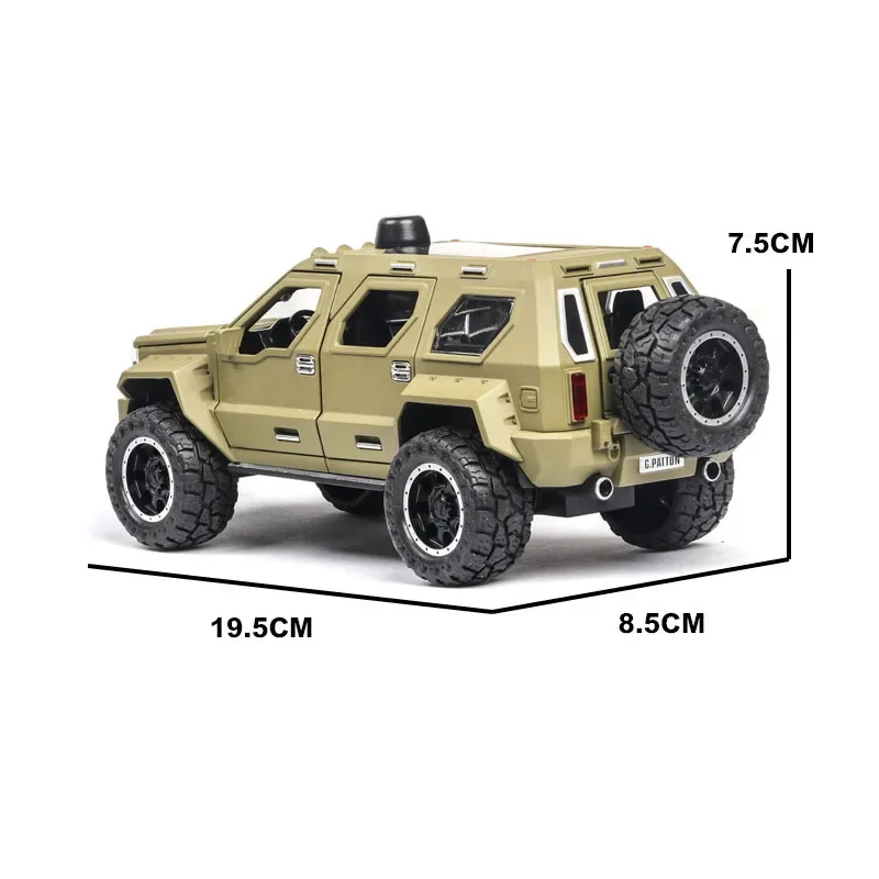 KaKBeir 1:24G.PATTON coche modelo de coche de aleación fundido a presión coche de juguete modelo Pull Back juguete para niños coleccionables envío gratis