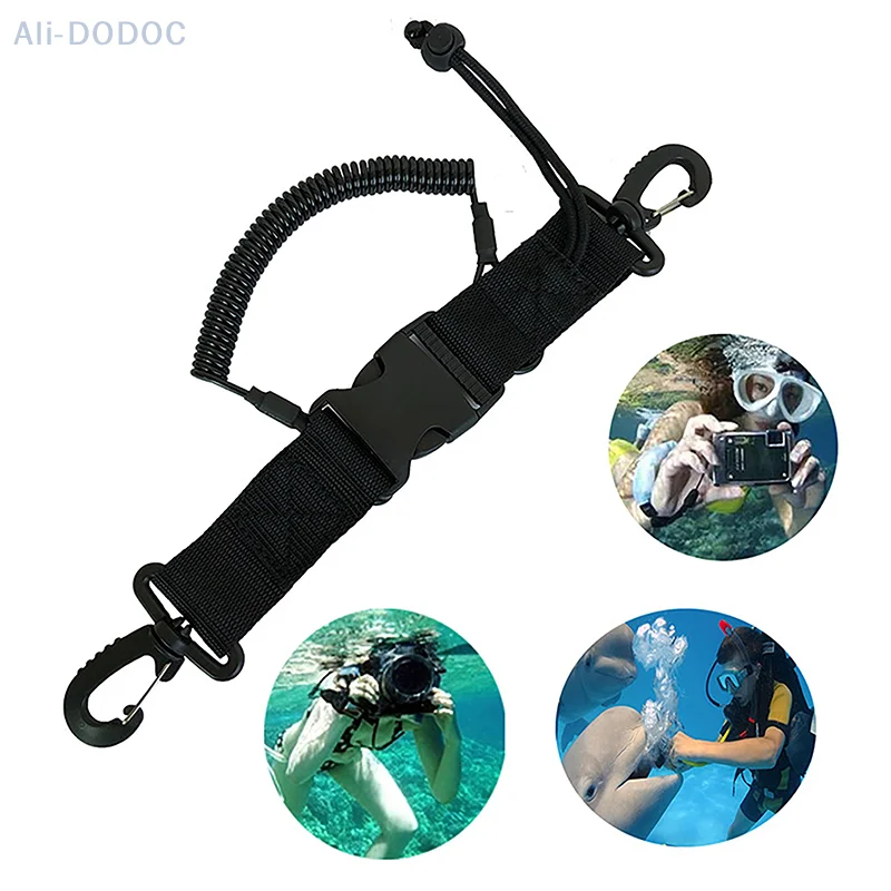 Scuba Diving Dive Canoe Camera Lanyard with Quick Release Buckle and Clips for Under Kayaking Swimming Sports Accessories