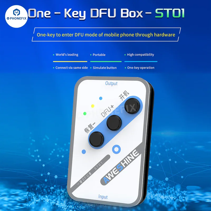 

ST01 Гибкий кабель интерфейса USB Type-C с одной клавишей DFU Box для iPhone XR 11 12 13 14 15 Pro Max, одноклавишный вход в режим DFU через оборудование