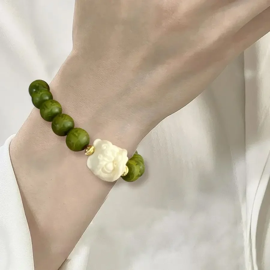 ست كلمات شعار سوار العاج الجوز Xingshi نمط الأخضر بودي النمط الوطني العصرية اللعب حلقة مرنة تشغيل سوار الحرف #1