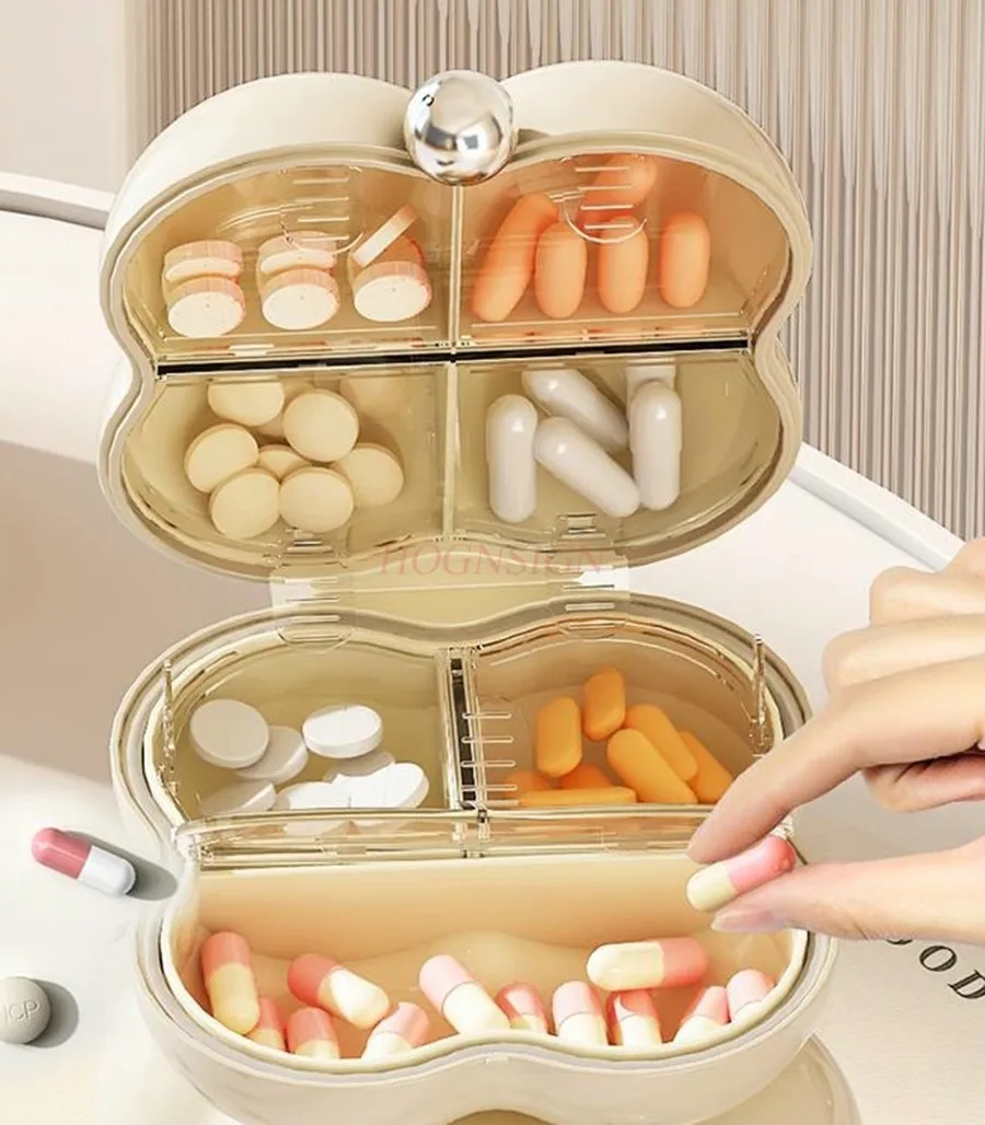 Mini caja de embalaje portátil para medicamentos y vitaminas, bloqueadora de luz y a prueba de humedad, para cajas de medicamentos, 1 Uds.