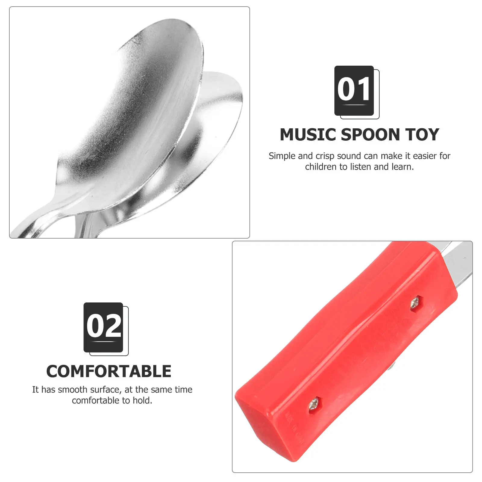 Kids Percussion Spoon Musical Instrument Lightweight Creative Education Tool for Early Rhythm Development Musical Spoon view 3