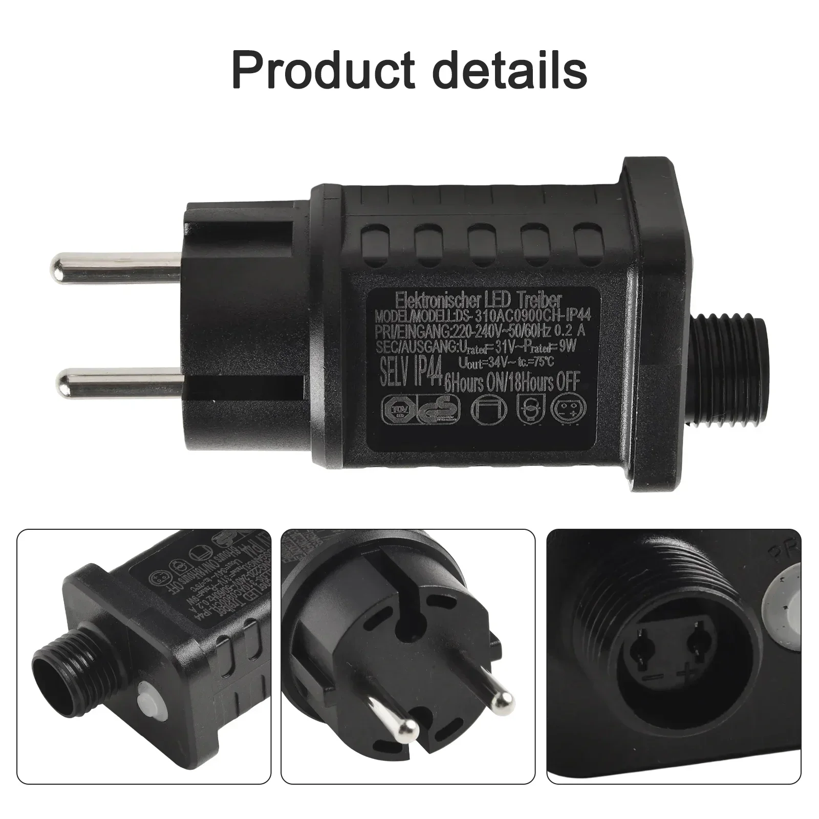 8 modos de luzes de corda de transformador 9W 31V LED temporizador fonte de alimentação adaptador de alimentação iluminação para dispositivos LED de baixa tensão