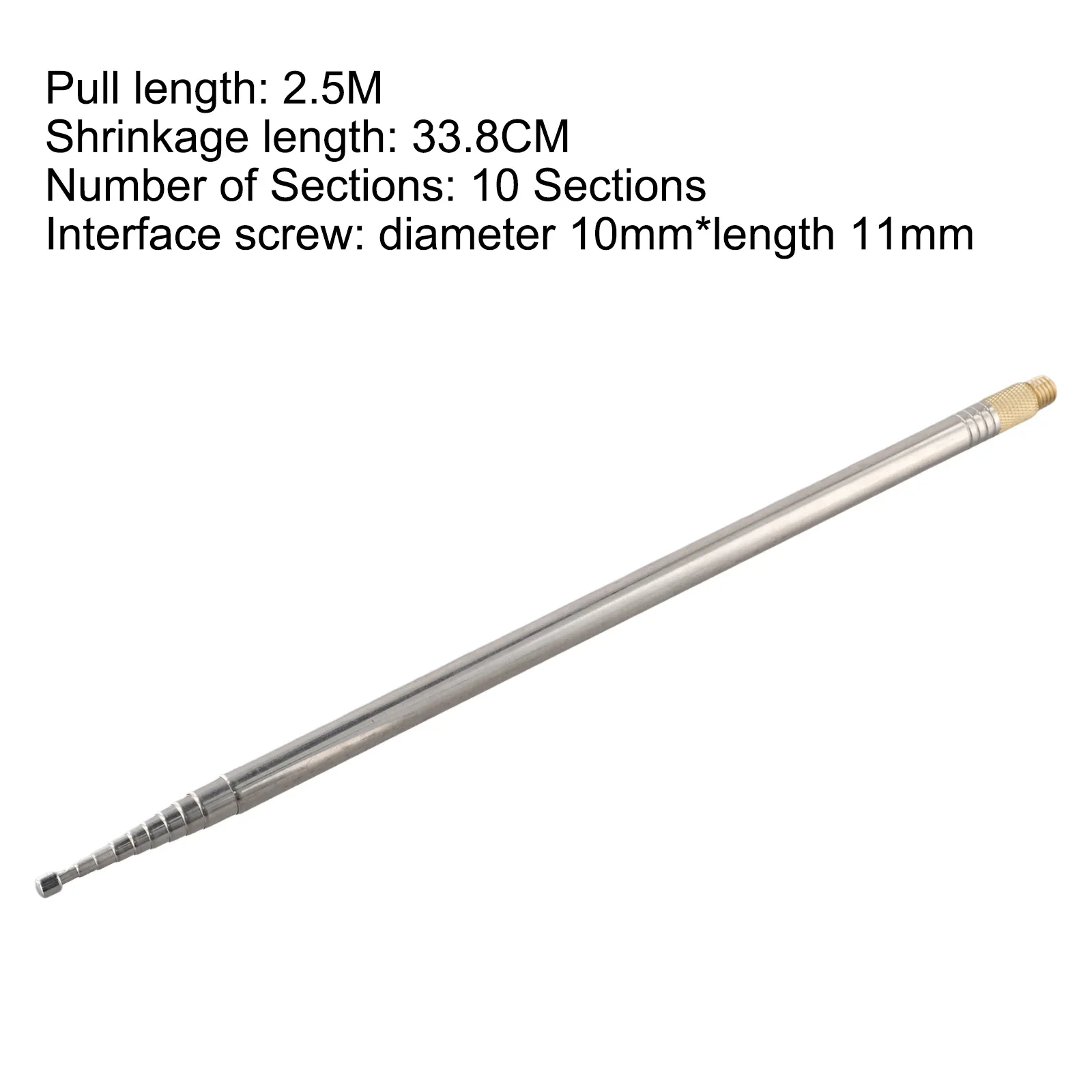 

1pcs 304 Stainless Steel 2.5m Whip Antenna For Pac12 JPC7 Short Wave Antenna For DIY Telescopic Antenna Xxxxxxxxxxxxxxxxxxxxxxxx