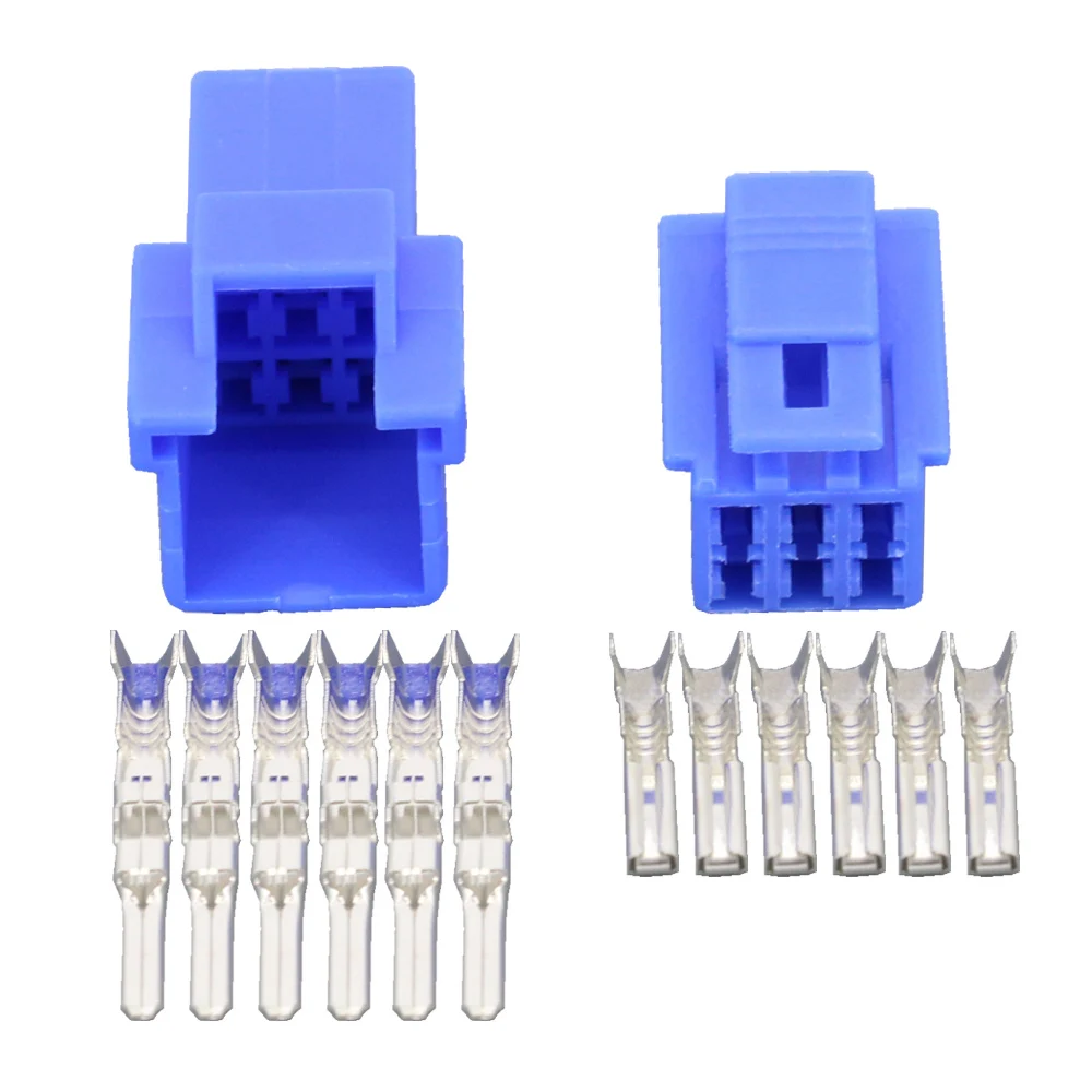 5 Sets 6 Pin Light Yellow Blue Random Plug-in Car Connector with Terminal DJ7065-2.3-11/21 Car Connector