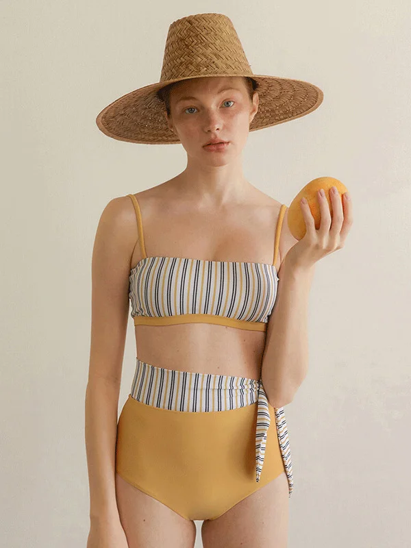 

Женский раздельный купальник-бикини с высокой талией, утягивающий, скрывающий живот, из полиэстера, для пляжного отдыха