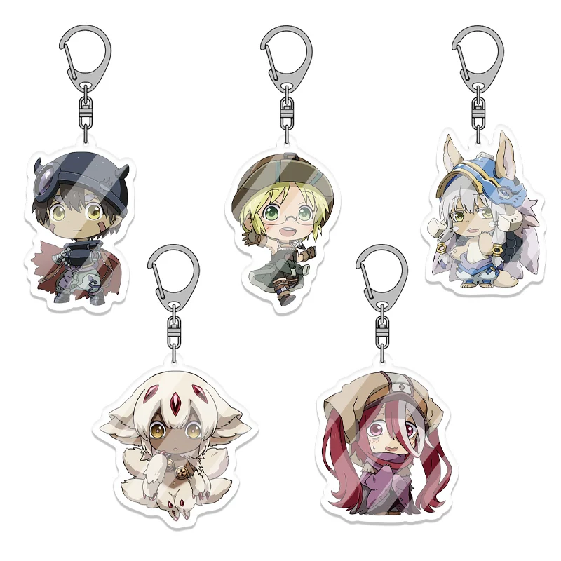 Hecho en Abyss Riko Reg Nanachi Faputa Kawaii llavero acrílico conjunto llavero accesorios colgantes para Cosplayer llavero regalos