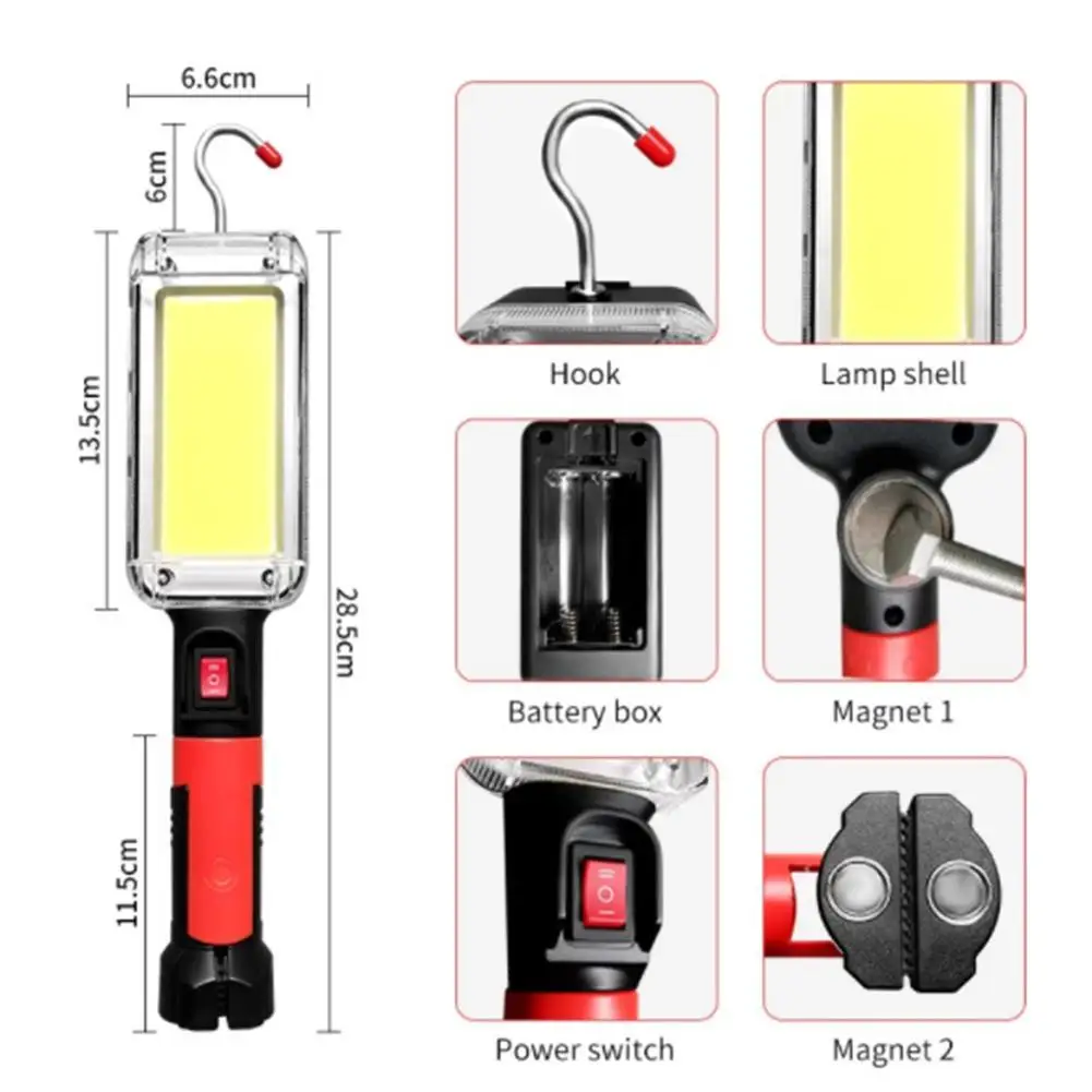 700LM ไฟทำงาน LED แบบพกพาทรงพลังกันน้ำ USB ชาร์จไฟได้พร้อมตะขอตะเกียงตั้งแคมป์