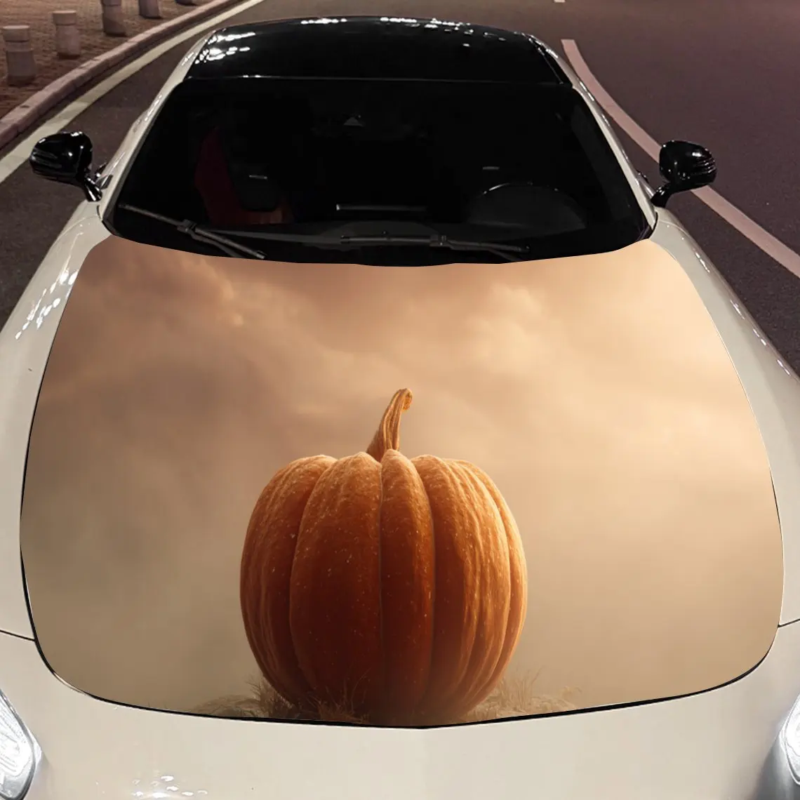 

Lonely Pumpkin Car Hood Vinyl Stickers Car Surface Protection Decal Car Decoration Cover Vinyl Wraps Waterproof Self-adhesive Au