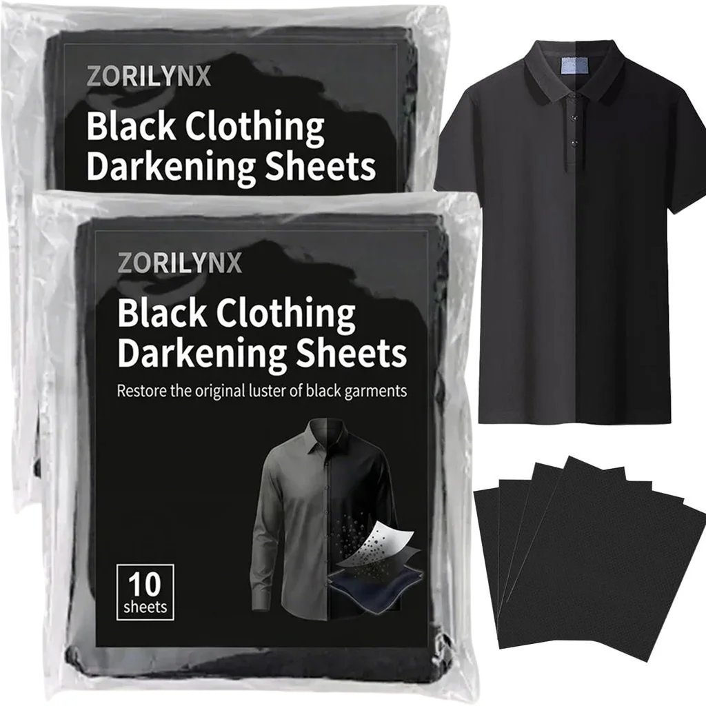 ZORILYNX Black Dye Sheets,Powerful Black Fabric Dye,Suitable for Faded Black Garments,Washing Machine,Hand Wash,Tie-dye