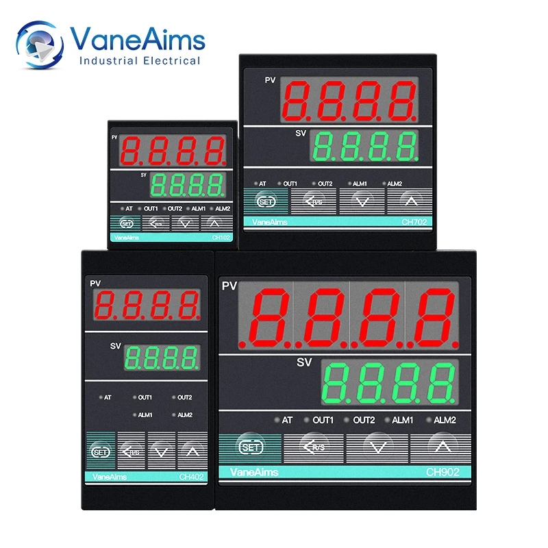 Controlador de temperatura PID Digital CH402 CH102 CH702 CH902 relé/SSR termostato de salida Dual termorregulador 85-265vac 0-400 ℃