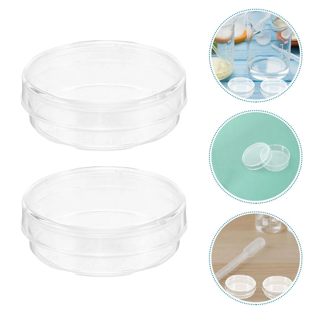 100個入り透明ペトリ皿-35mm-プラスチック培養皿-微生物研究-教育科学プロジェクト-実験用品