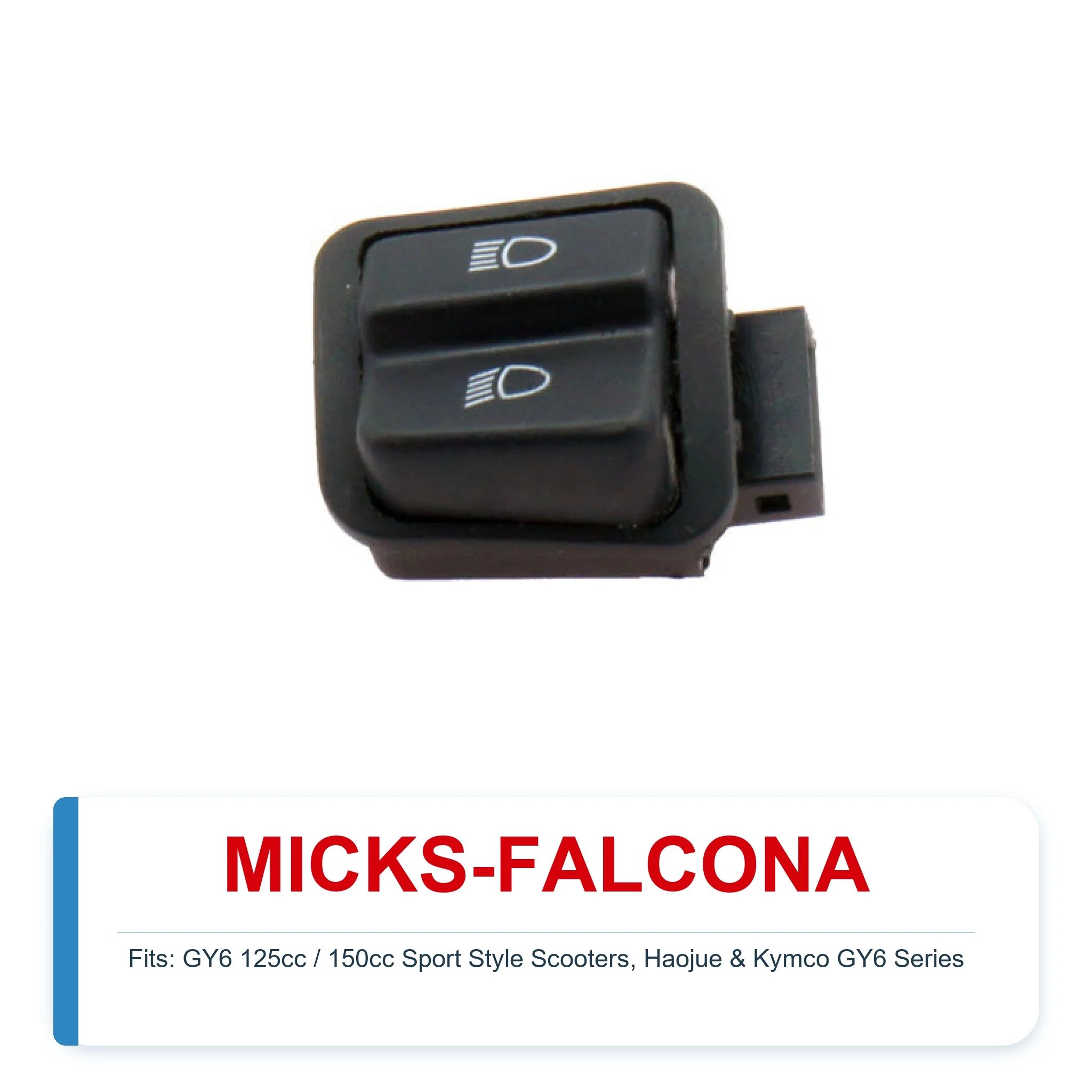 Dimmer Switch 3-Pin High Low Beam Handlebar Switch for GY6 125cc 150cc Sport Style Scooter MICKS-FALCONA