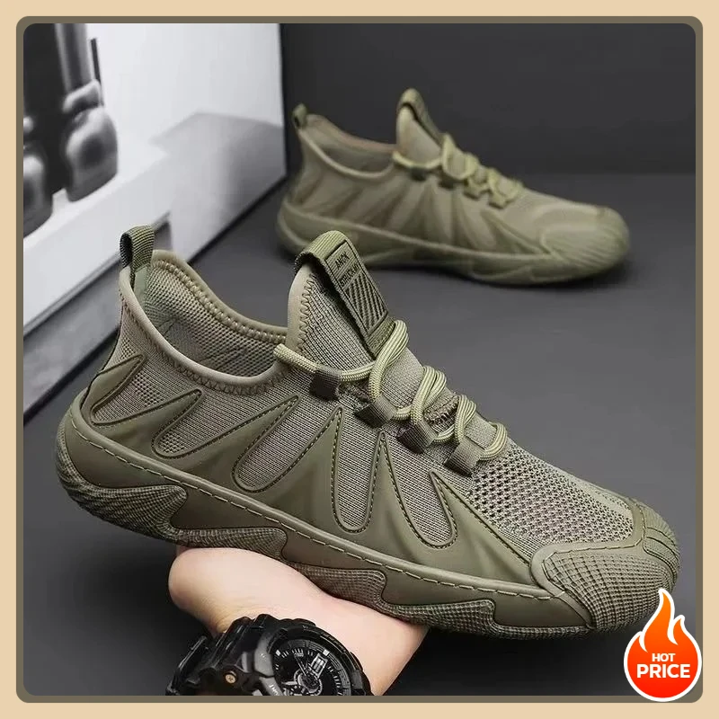 

Summer Launch: Breathable Mesh Fly-Woven Sports Shoes Your Go-To for Construction - Boasting Wear-Resistant & Non-Slip Qualities