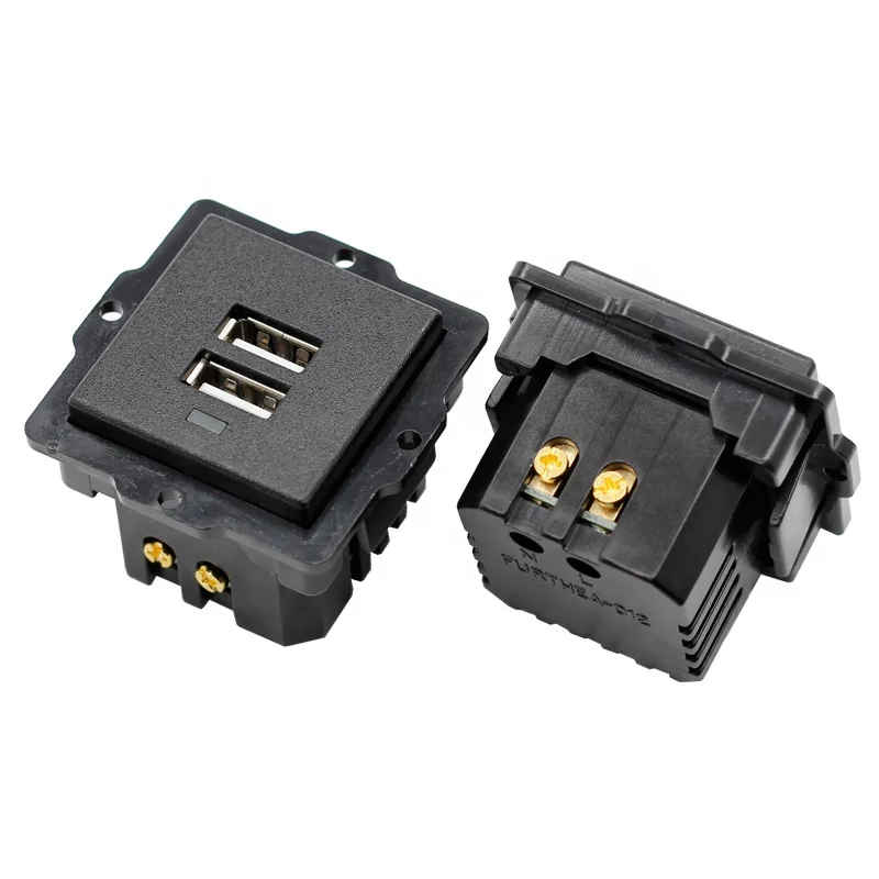 

5V 2.1A AC Socket Embedded Dual USB Desktop Receptacle DC Charging Power Panel Module Outlet Test Circuit DIY