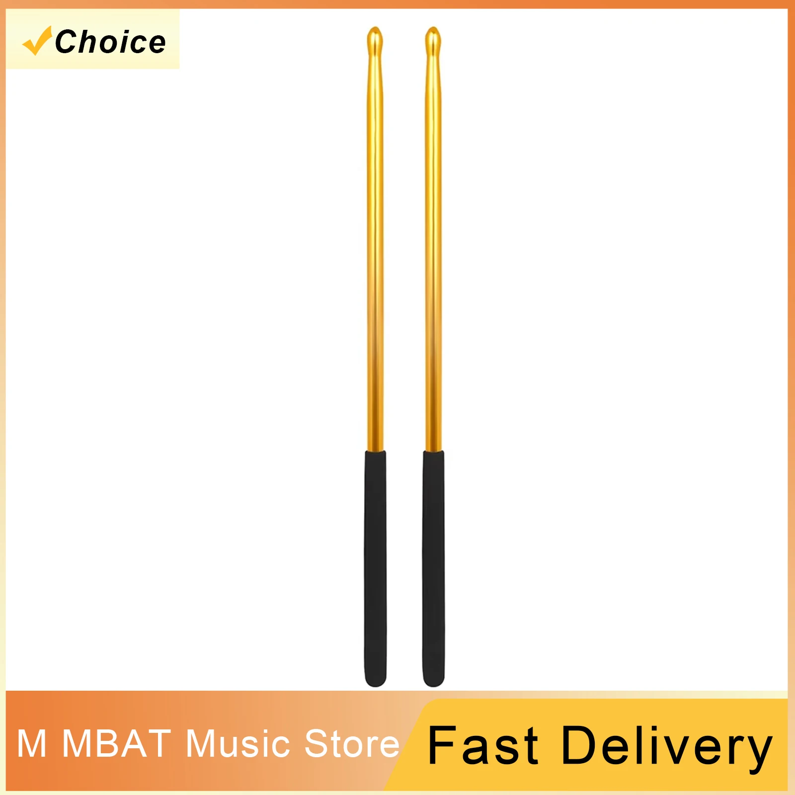 M MBAT 1 Pairs 5A Drumsticks Aluminium Drum Sticks Simple Metal Drumstick Non-slip Exercise Drumsticks Drum Parts Accessories